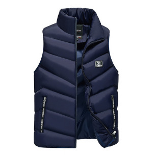 Men's cotton-padded vest 2021 Winter New Fashion warm in stock youth thickened stand collar casual vest plus size