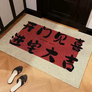 地垫入户门耐脏家用进门丝圈脚垫玄关大门口可剪裁pvc防滑红地毯