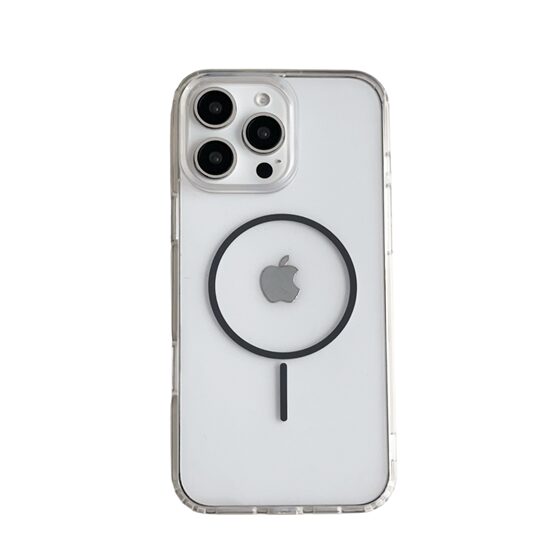 Suitable for iPhone16 Transparent Color Thin Ring Acrylic Magnetic Mobile Phone Case Apple 15 Large Hole Drop-resistant Protective Case