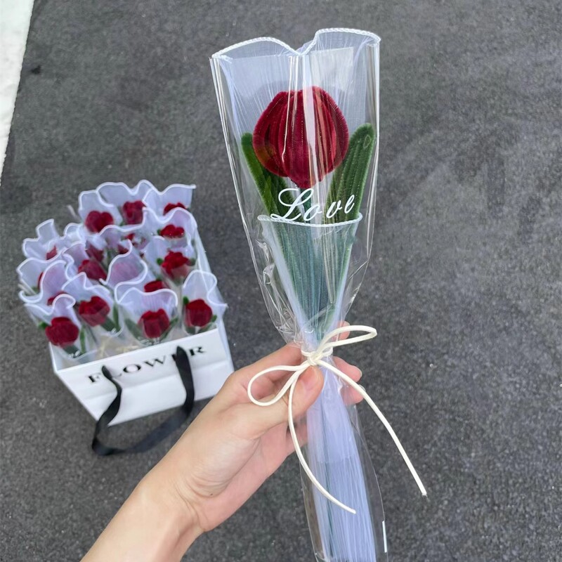 创意郁金香扭扭棒花束手工diy材料包送员工长辈毕业季礼物礼品花|undefined