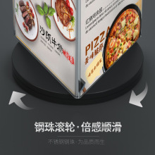 现货亚克力三面旋转台卡展示架A4A5餐桌立牌广告桌牌酒水牌价目表
