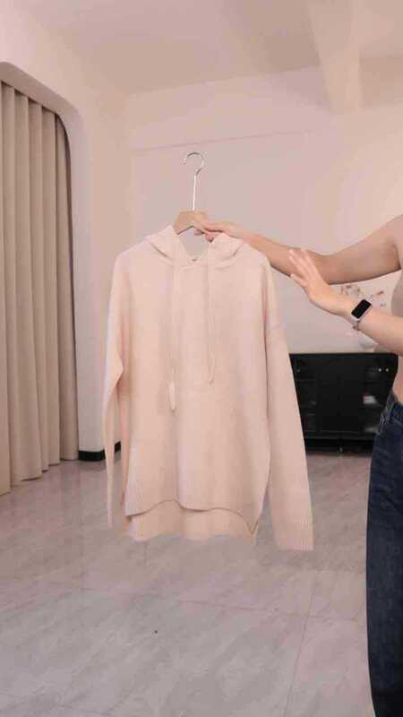 0829-142 Full wool thick Korean style loose hooded wool sweater