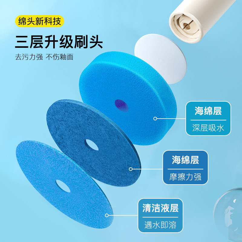Cepillo de inodoro desechable hogar sin ángulo muerto cepillo de inodoro reemplazo traje de cabeza colgante de pared artefacto de limpieza de inodoro