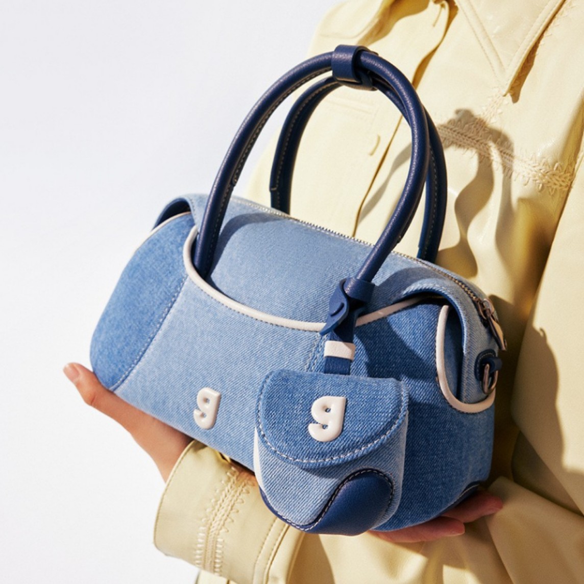 Kunogigi/Guliangjiji Baseball Boston Bag Small Women's Commuter Shoulder Crossbody Bag Retro Style Women's Bag