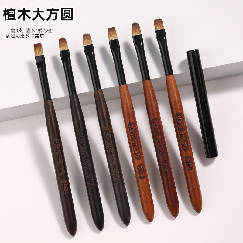 Japanese sandalwood nail art construction pen square round light…