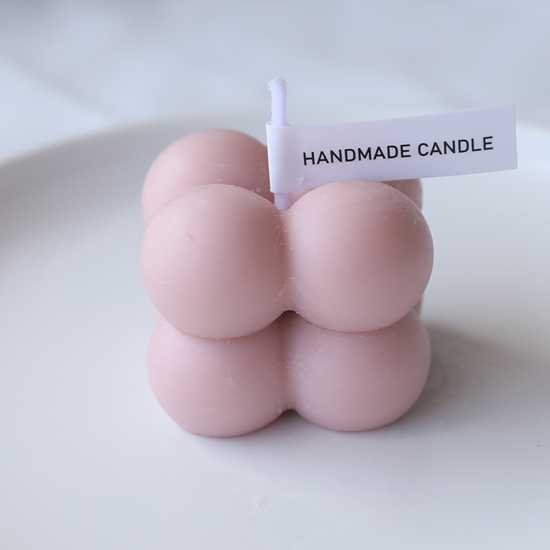 Vela aromática INS Cube, um presente fofo para meninas, estilo nórdico, fragrância para ambientes internos, duradoura e aconchegante._voghion.com