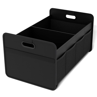 Car storage bag/box Box, Foldable Large-Capacity Storage - black-with-side-mesh-473223