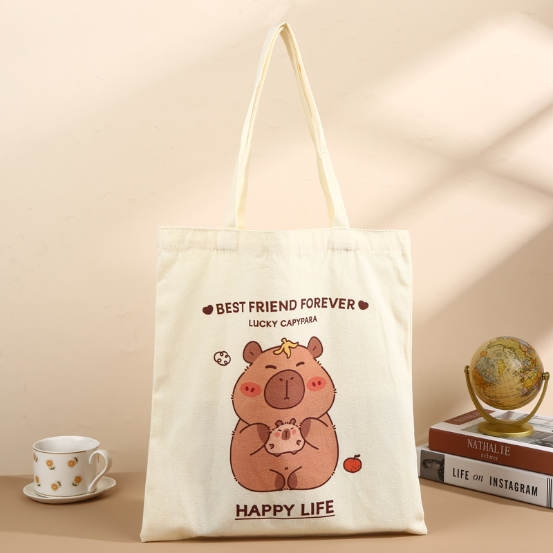 Bolsa de lona portátil personalizada ins Sensación avanzada Bolsa de lona en blanco de un solo hombro Escuela intensiva Impresión de logotipo publicitario