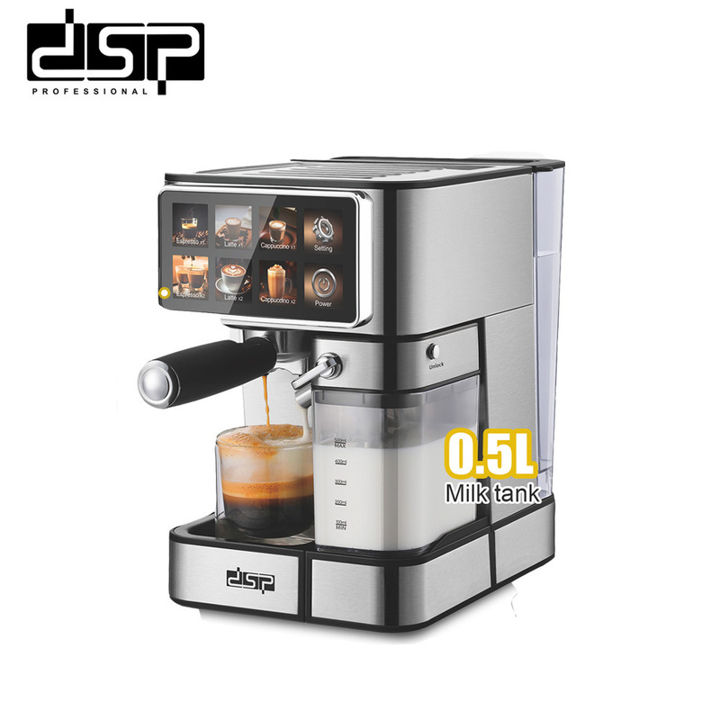 Dsp/Dansong Coffee Machine Italian-Style Home Use Semi-Automatic Touch Screen Milk Frothing Coffee Maker Ka3149 Italian-Style Semi-Automatic Dsp/Dansong Coffee Machine Italian-Style Home Use Semi-Automatic Touch Screen Milk Frothing Coffee Maker Ka3149 Italian-Style Semi-Automatic