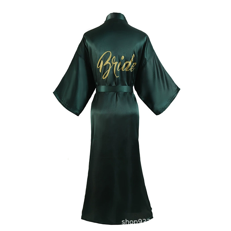 Сексуальный длинный чисто-белый бронзовый свадебный сувенирный ночной халат для невесты, халат для макияжа, свадебный халат