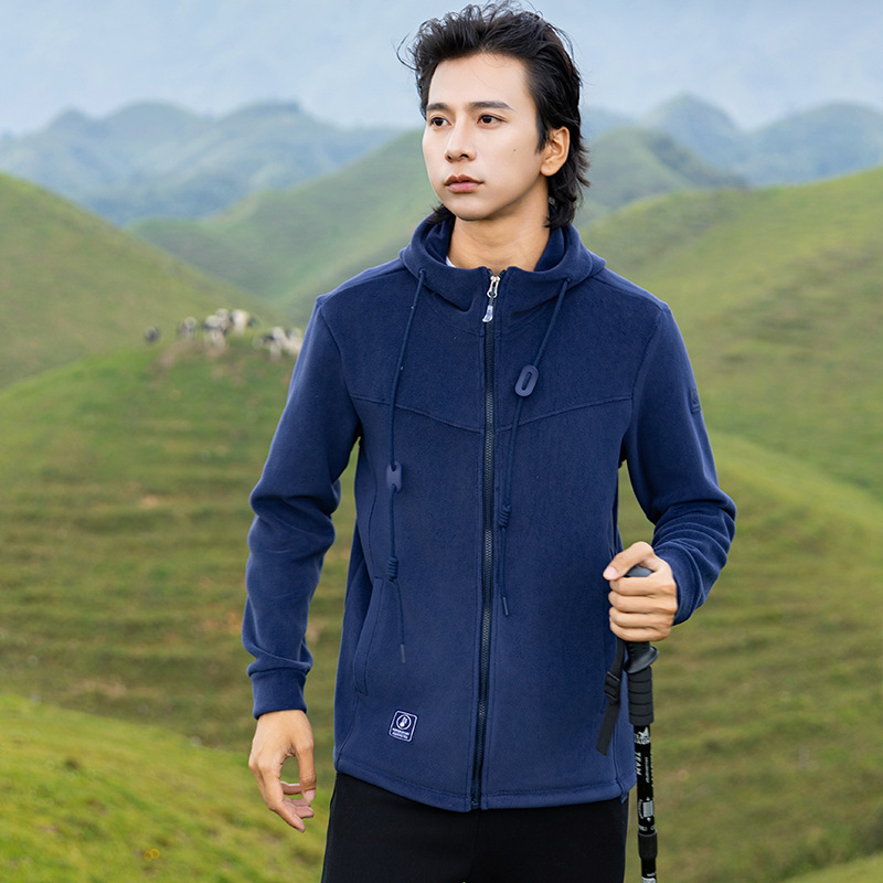 Gran marca australiana chaqueta de terciopelo hombre y mujer al aire libre infrarrojo lejano calentamiento calentamiento de terciopelo agitado grueso con capuchón chaqueta de terciopelo image 12