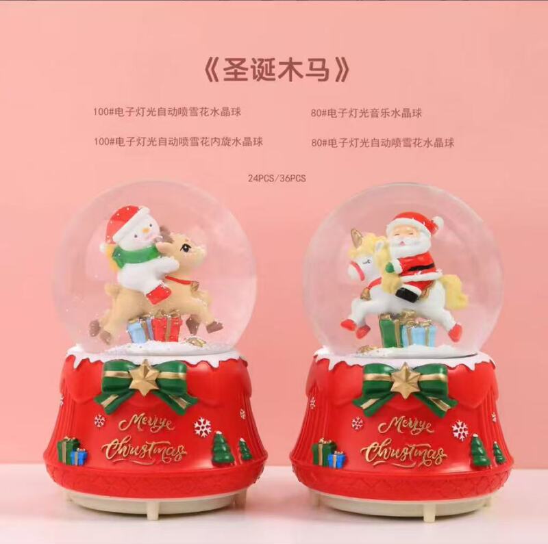 爆款圣诞水晶球音乐盒圣诞桌面装饰摆件节日礼物批发伴手礼跨境|undefined