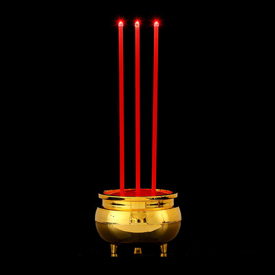 Incense burner供佛殡仪灵堂公墓泰国led仿真无字圆柱形电子香炉