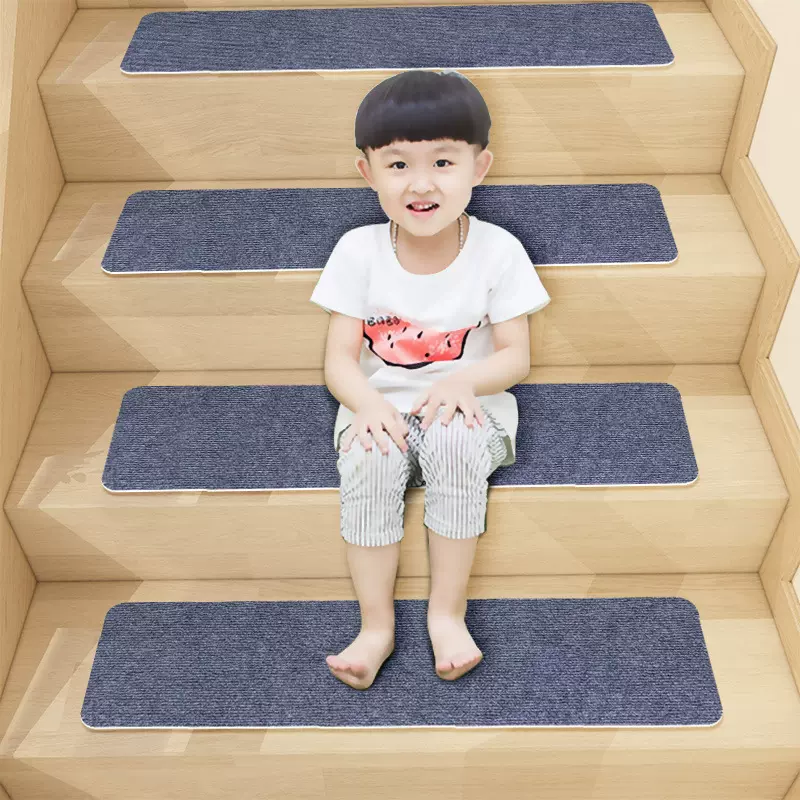 跨境日式实木楼梯垫踏步垫防滑家用tpr自粘地垫地毯台阶贴家居