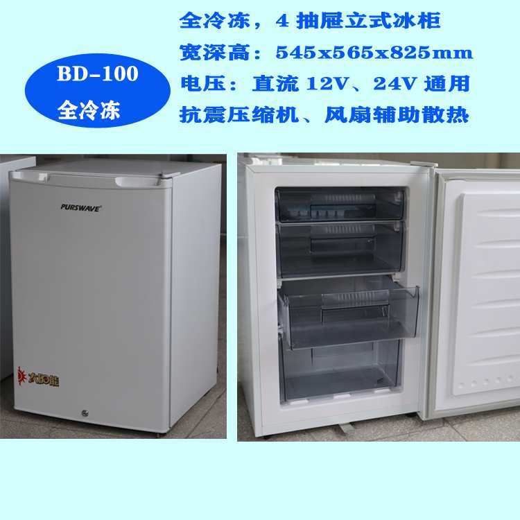 Bd-100 Rv Refrigerator 12V24V48V72V Solar Car Battery Dc Refrigerator Freezer