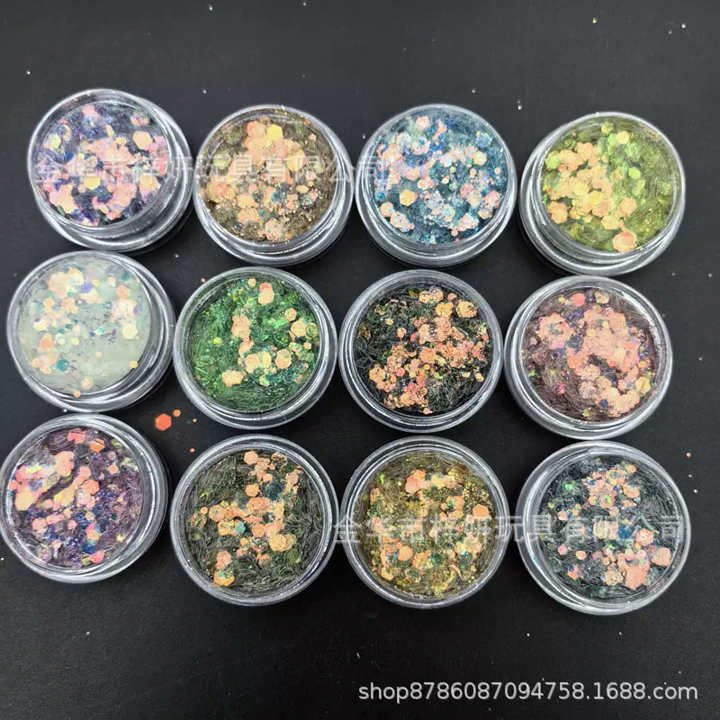 网红妖精之瞳美甲闪粉亮片新款渐变大小混光疗水晶闪粉亮片
