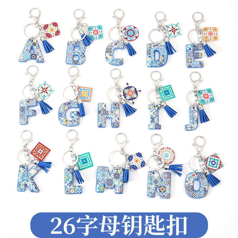 跨境新品海洋系列钥匙扣海军风3D立体配件DIY钥匙配件树脂厂家