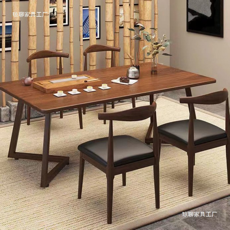 Tea Table and Chair Combination Tea Table Office Home Tea Table Rectangular Table Modern Simple Functional Dining Table Set Tea Table