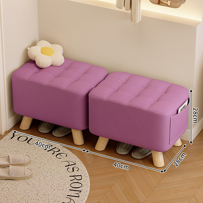 Taburetes de sala de estar caseros taburetes de sofá cojín de paquete suave taburete pequeño taburete de cambio de zapatos simple y moderno