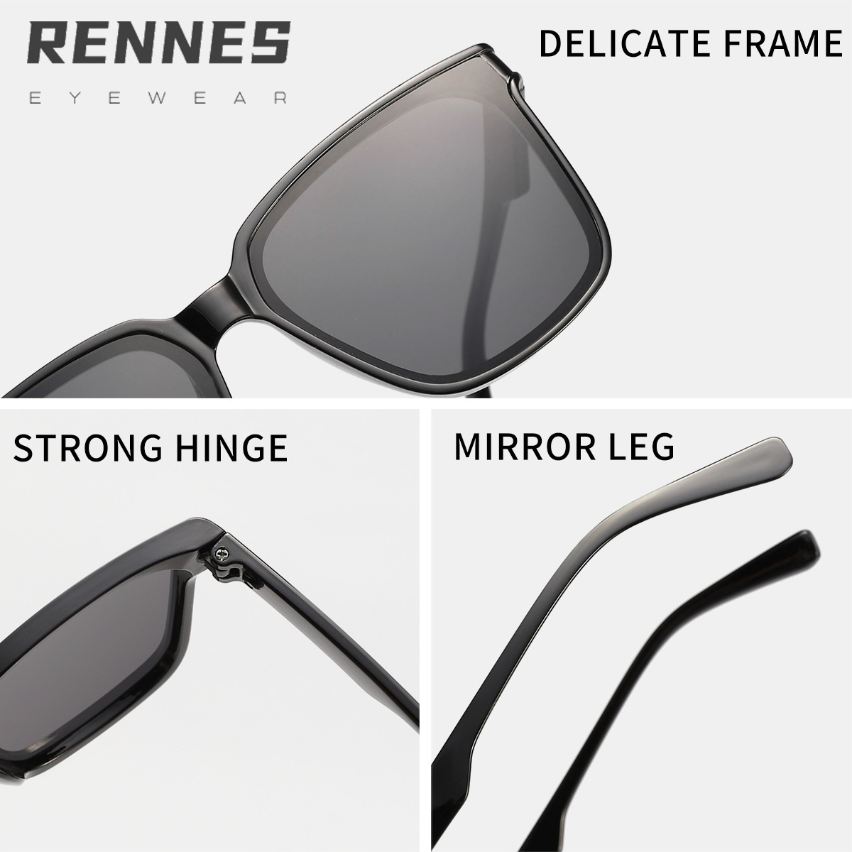 Nuevo estilo transfronterizo al por mayor para niños Gafas de sol de montura cuadrada clásicas simples para uso al aire libre Gafas de sol esenciales