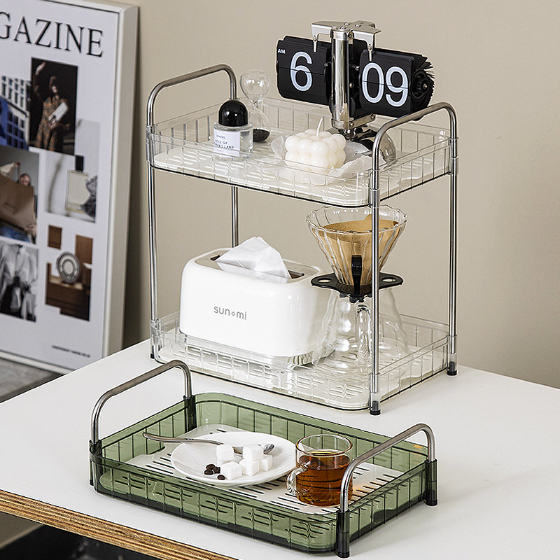 Double-layer Draining Cup Rack Water Cup Storage Rack Household Tea Set Tray Large Capacity Widened Shelf Kitchen Storage Rack