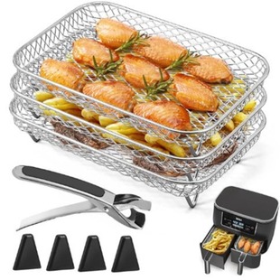 Air Fryer Double Pot Accessories DZ201 Oven 3-Layer Baking Net Instant Stacked Net