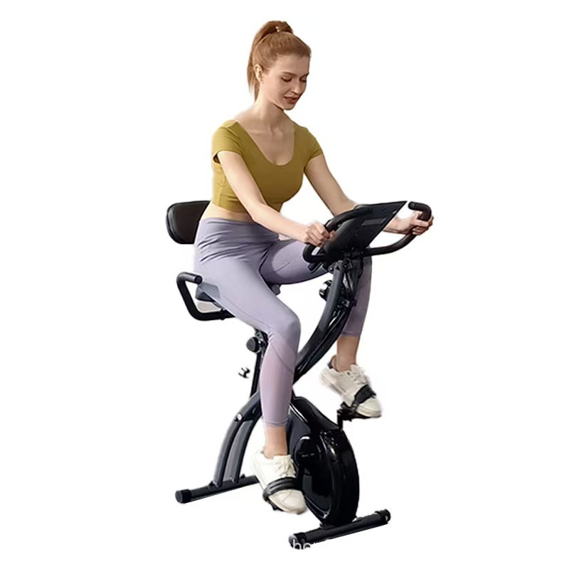 新款健身x-bike自行车磁控静音可折叠带lcd高靠背健身器材训练器|undefined