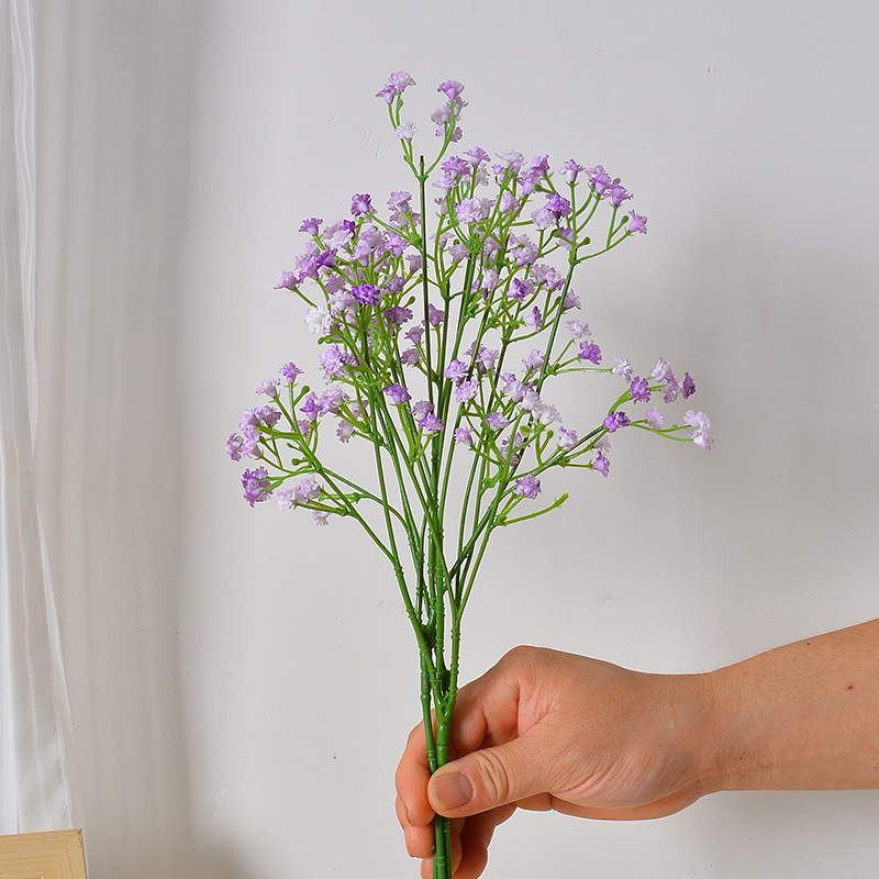 Cielo estrellado artificial 3 tenedor siente pegamento suave cielo estrellado decoración de la boda celebración de flores de plástico flor artificial ramo artificial