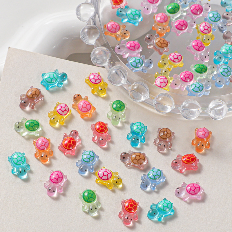Explosions 8*11MM resin cute color printing small turtle cartoon nail jewelry ice through three-dimensional nail accessories Explosions 8*11MM resin cute color printing small turtle cartoon nail jewelry ice through three-dimensional nail accessories