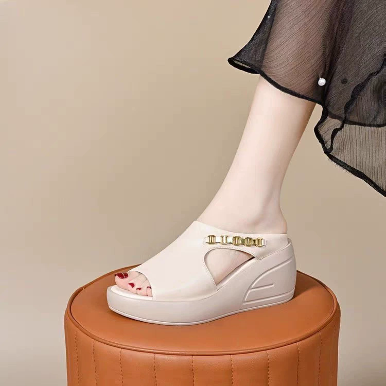 Римские сандалии для летней верхней одежды 2025, новый стиль, модная женская обувь из натуральной мягкой кожи, размер 34, пляжная обувь на толстой мягкой подошве, не утомляющая