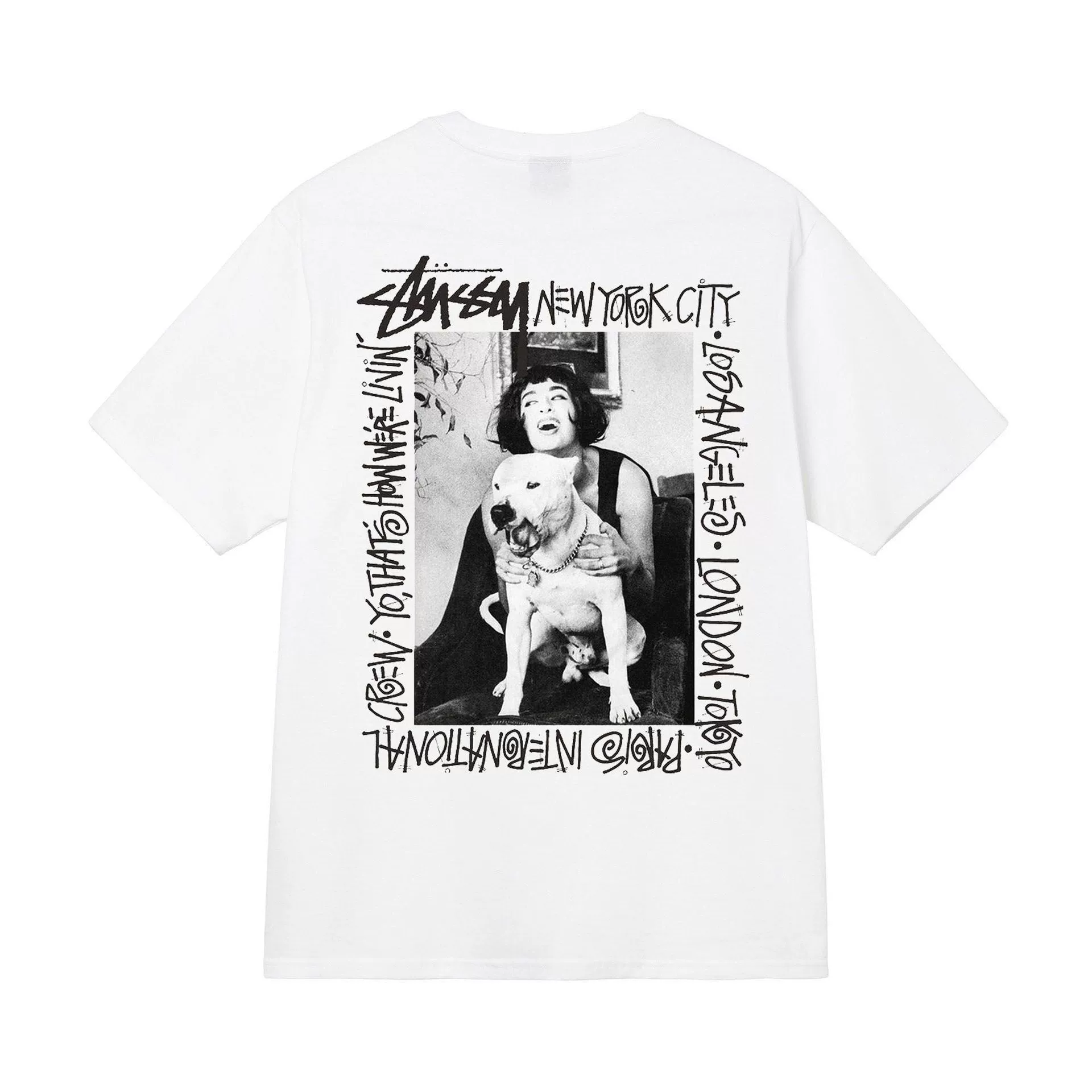 Футболка (Stussy) свободного кроя унисекс, короткий рукав, ткань 230 г, коллекция лета 2025