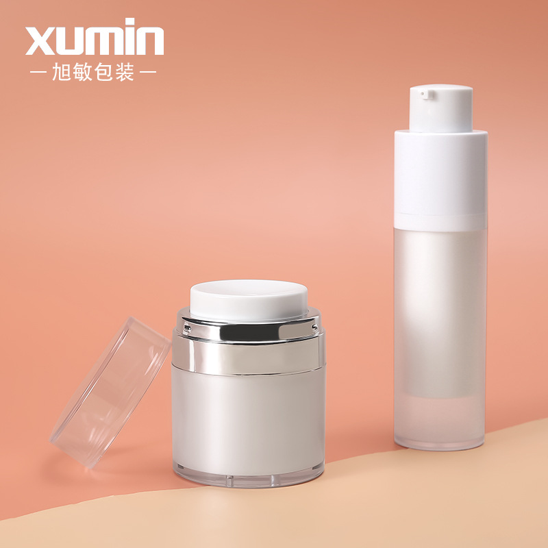 Conjunto de cosméticos botella esmerilado blanco 30ml botella de vacío giratoria crema de ojos sub-botella 30g crema squeeze jar