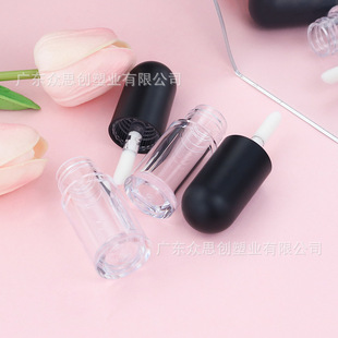 New Pp Capsule-Shaped Cap Round Tube Lip Gloss Tube Lip Glaze Tube Lip Mud 4.2ml Cosmetic Packaging Manufacturer Direct Sales