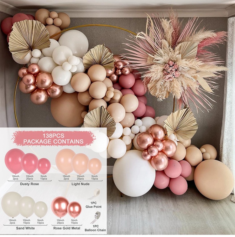 Amazon vintage arena platino globo cadena cumpleaños fiesta globo traje boda Fondo pared boda diseño