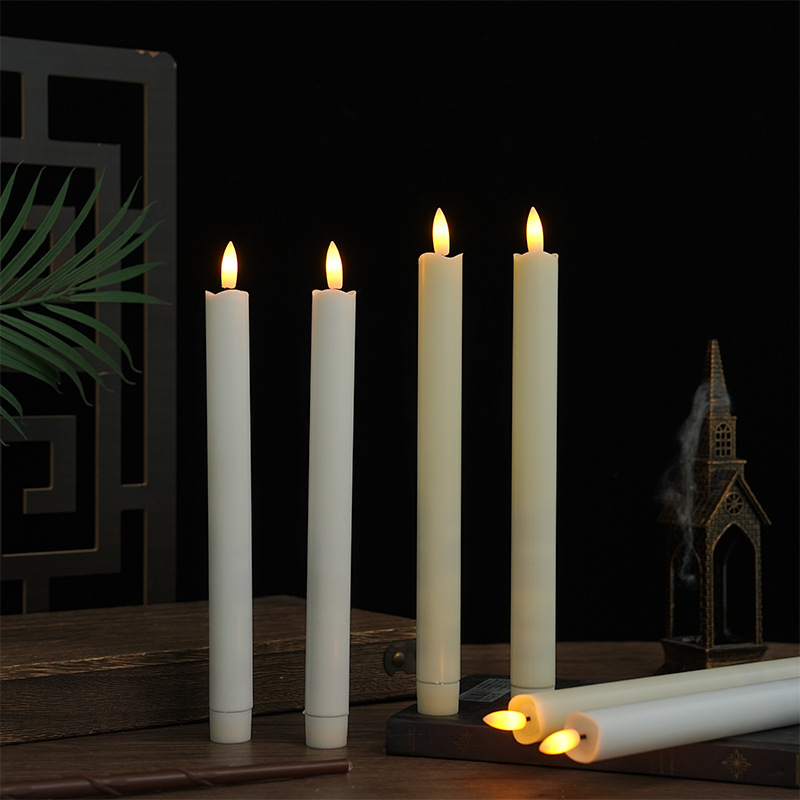 Luz de vela de varilla larga led boca de onda bala control remoto vela electrónica boda boda Navidad vacaciones luces decorativas