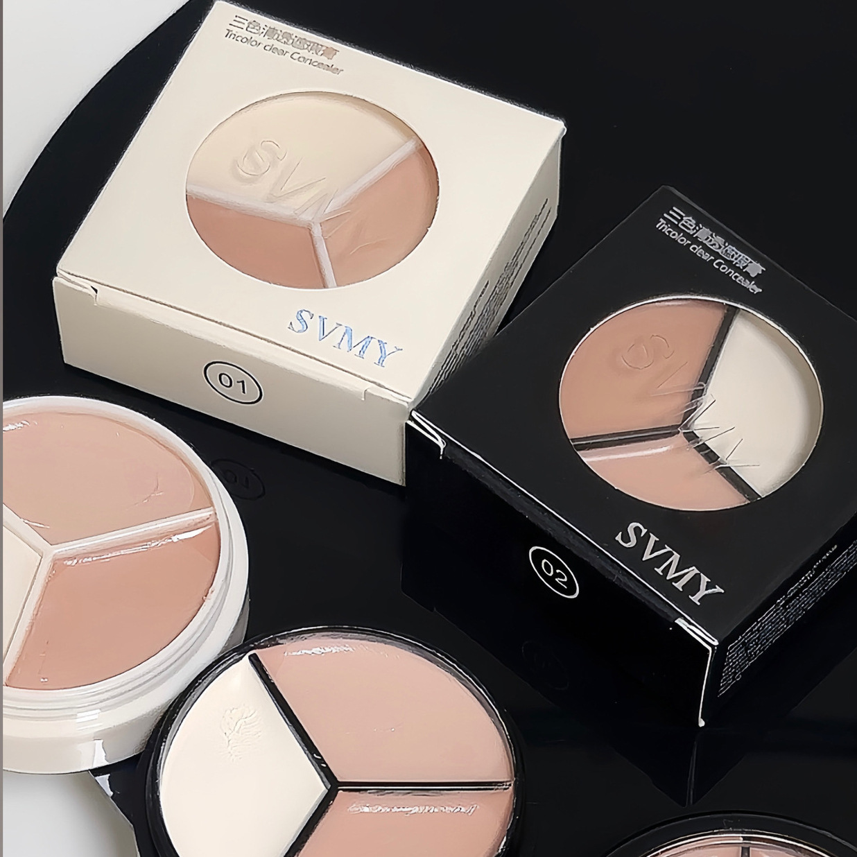 Cross-border hot-selling three-color concealer lasting and difficult to take off makeup to cover dark circles spots tattoo acne powder chassis