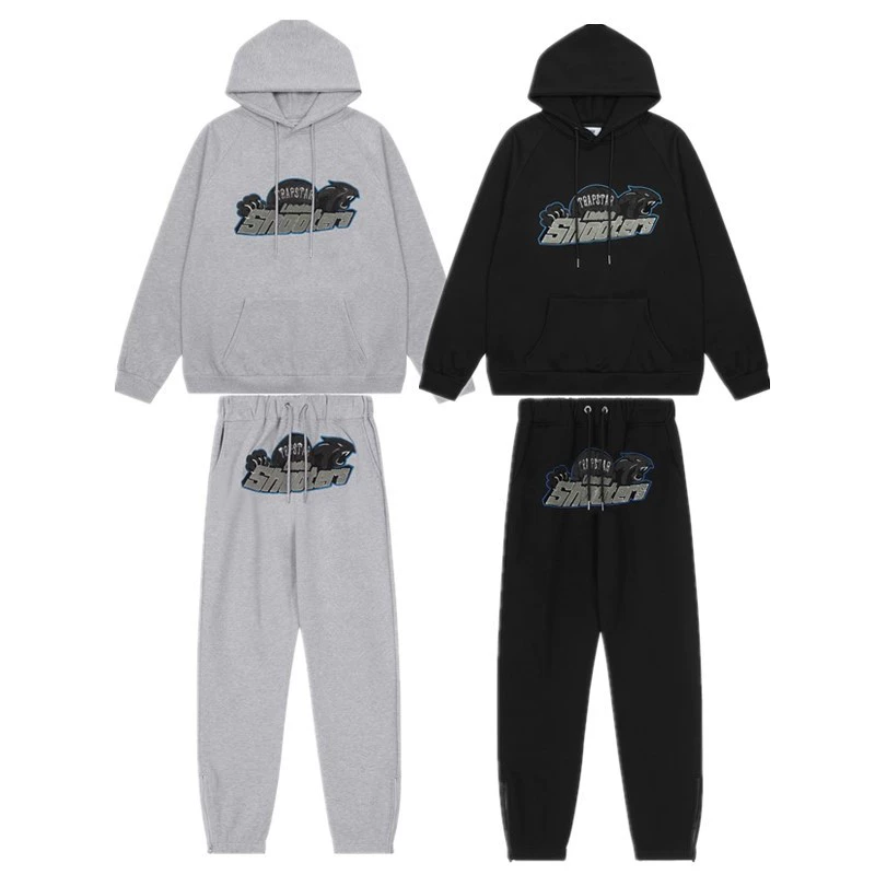 Европейский и американский Trapstar синий серый тигровое полотенце вышивка для мужчин и женщин