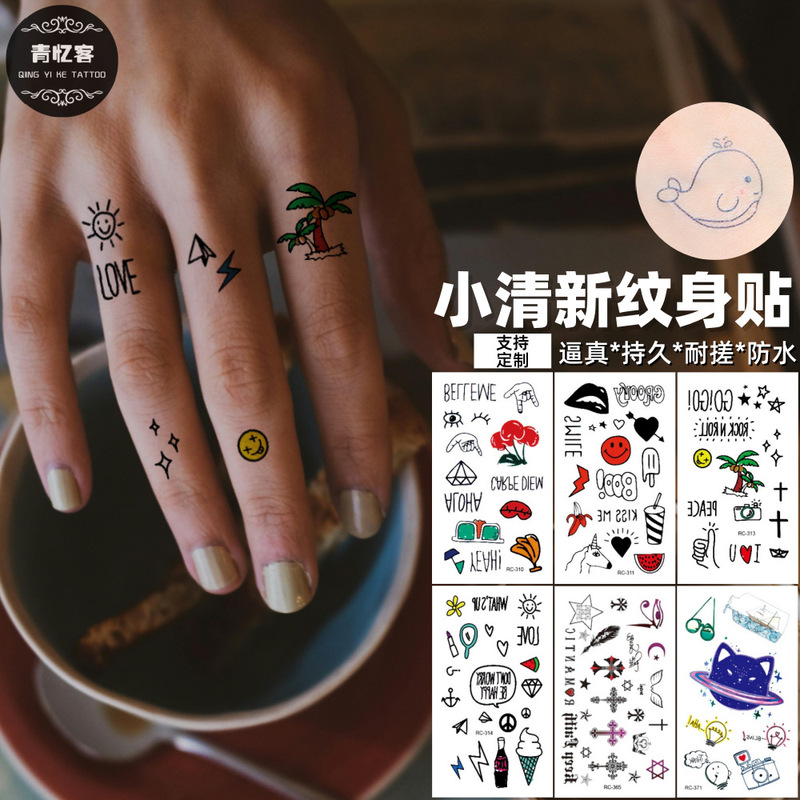 Cross-Border Wholesale Fresh and Cute Temporary Tattoo Stickers Ins-Style Realistic Finger Tattoos Cute Cartoon Ballet Cross-Border Wholesale Fresh and Cute Temporary Tattoo Stickers Ins-Style Realistic Finger Tattoos Cute Cartoon Ballet
