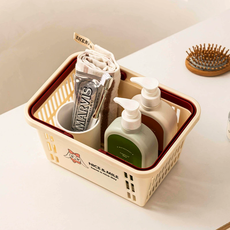Creamy table handheld storage system, storage basket for elementary school students