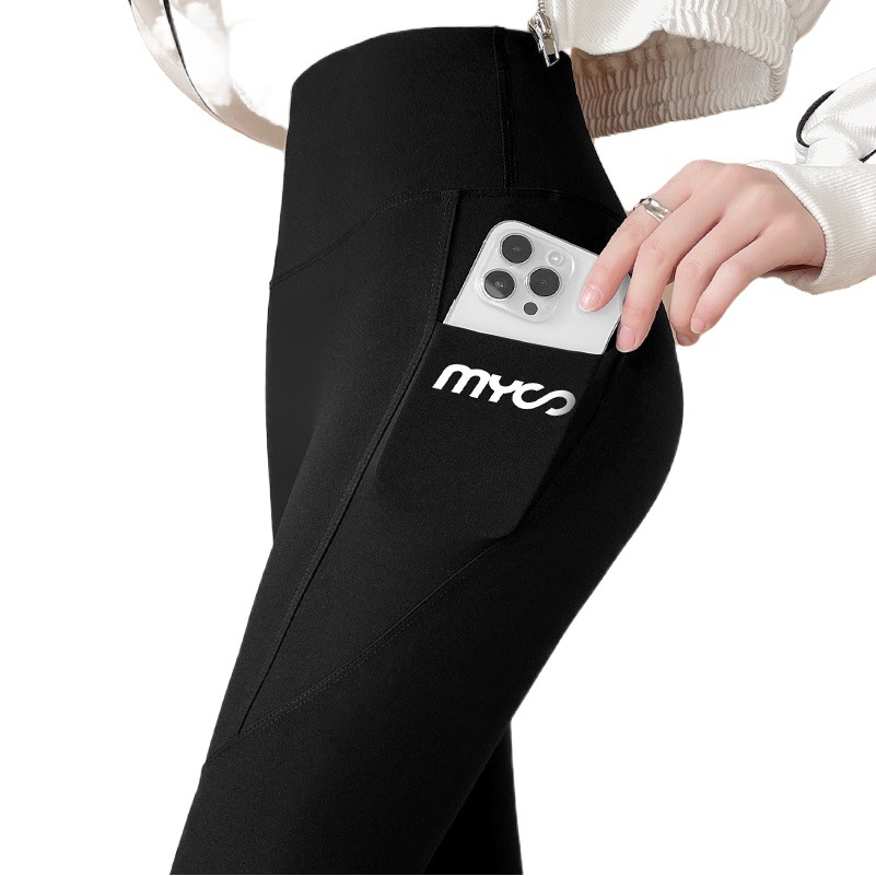 Pantalones de tiro alto para mujer, estilo leggings, con bolsillos, control de abdomen, para primavera y otoño, sin líneas incómodas, tipo Barbie.