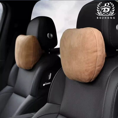 Headrest Suede Car Lumbar, Headrest - suede-orange-two-pack