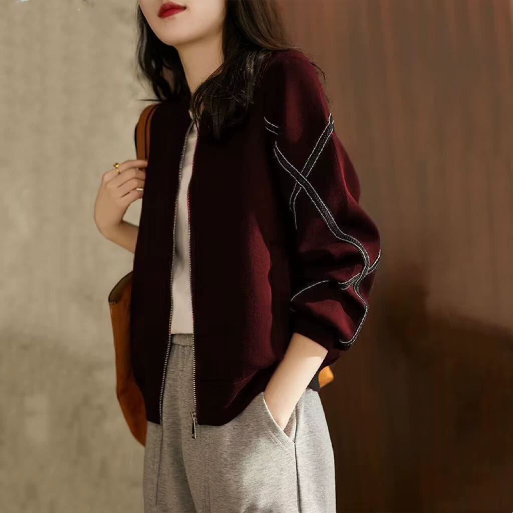 Baseball uniform, jacket, cardigan with zipper, plus size, oversize