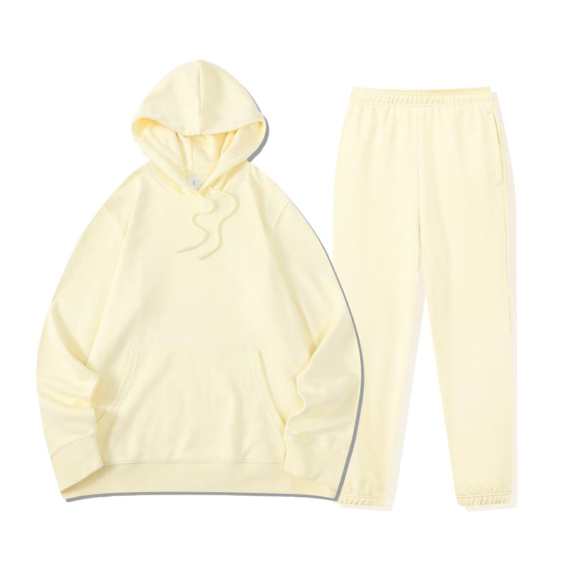 Otoño e invierno nuevo europeo y americano de dos piezas transfronteriza casual deportes con capucha sueltos suéter pantalones traje impreso logotipo