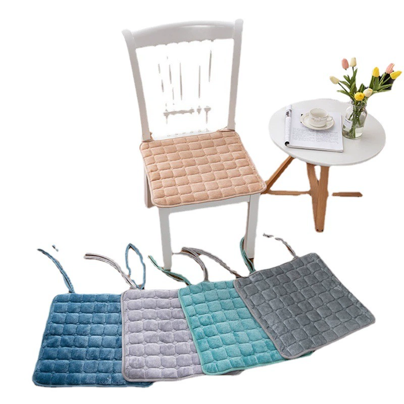 Обработка инвентаря Подушка стула ресторана Осень и зима Плюшевый обеденный стол Табурет Подушка с ремешком Бытовой обеденный стул для волос