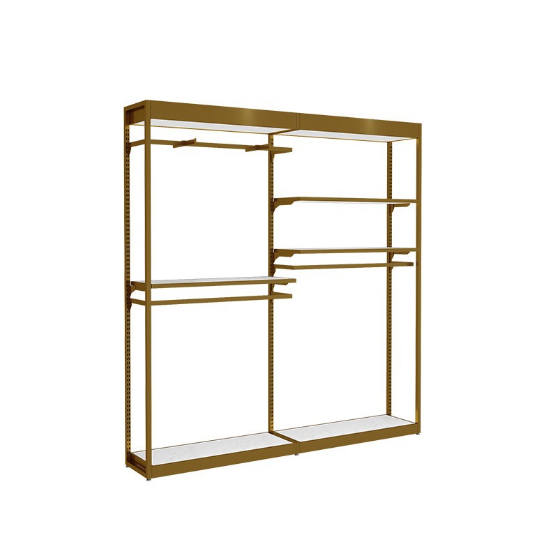 Perchero de ropa para hombre de acero inoxidable, expositor de tienda de ropa específico para trajes, expositor de pie personalizable