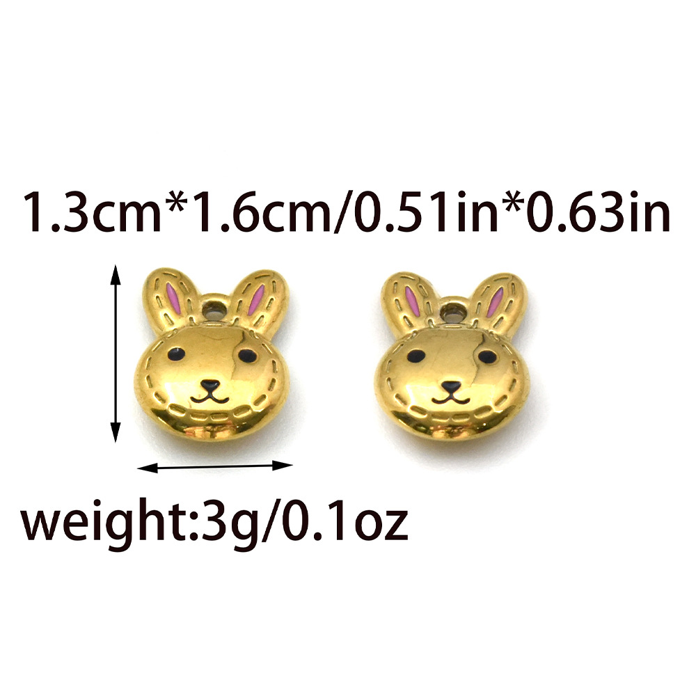 3g Weight Pendant Jewelry Making Type DIY Ornament Accessories Classification 1 Piece Quantity 304 Stainless Steel Material Animal, Rainbow, Devil's Eye Pattern All Seasons Season Enamel Design Cute Style 1 Piece 304 Stainless Steel Animal Rainbow Devil's Eye Pendant DIY Ornament Accessories 8