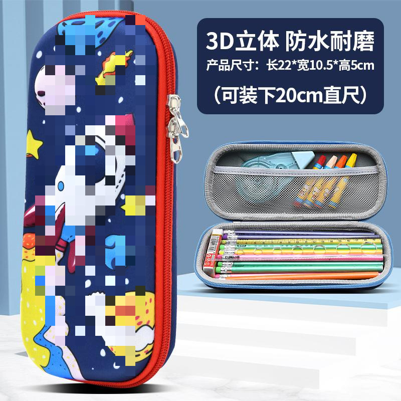 EVA papelería caja de lápices 3D tridimensional de doble capa de gran capacidad de dibujos animados niños estudiante impermeable resistente al desgaste LOGOTIPO conjunto Premio