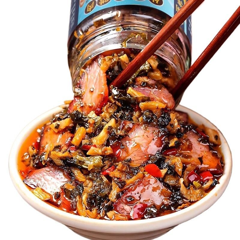 瘦腊肉外婆菜下饭菜咸菜湘西预制菜熟食湖南特产瓶装拌饭拌面