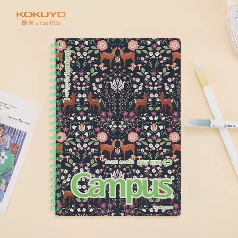 Блокнот KOKUYO Campus Kato Wood Series A5/B5, мягкая пружина, 80 страниц в линейку