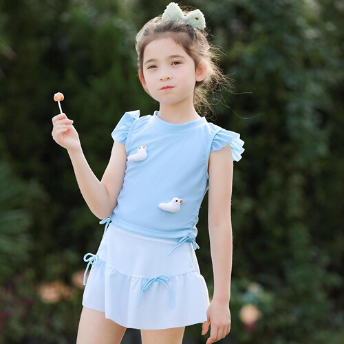 Children's Swimwear 2024 Summer New Medium and Small Kids Casual Cartoon Swimming Vacation Hot Spring One-piece Swimsuit